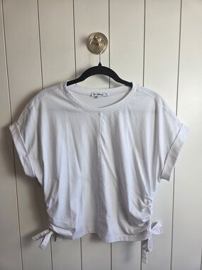 Sam Edelman White Short Sleeve Tie-Hem Tee